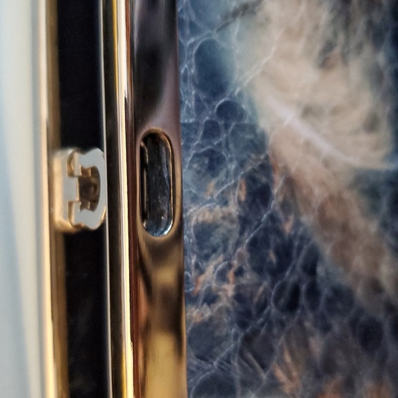 NEW Wilsons Leather Snakeskin Textured Clutch Blue Watercolor Print Wallet - Picture 16 of 16